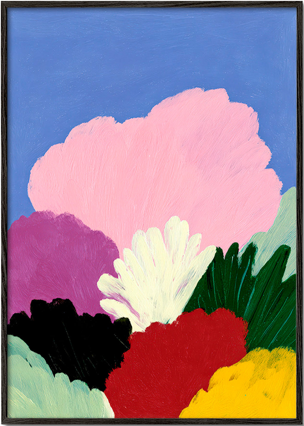 Botanisk plakat Bloomscape med abstrakte blomster