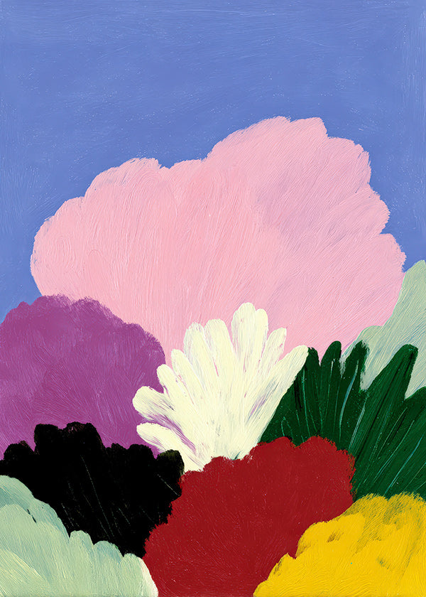 Botanisk plakat Bloomscape med abstrakte blomster