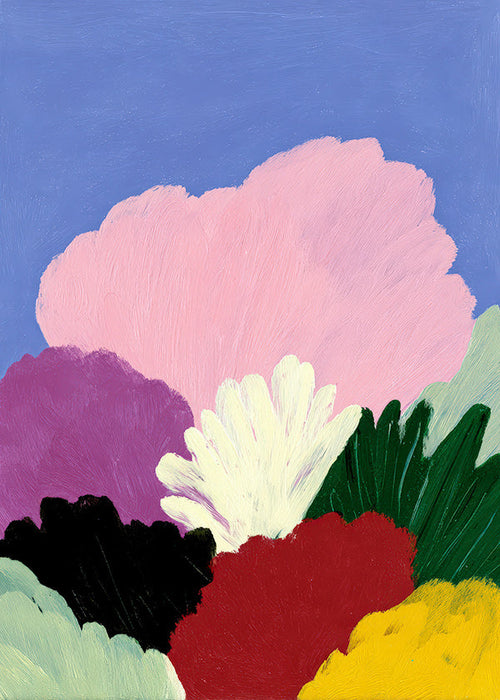 Botanisk plakat Bloomscape med abstrakte blomster
