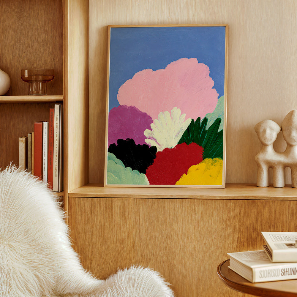 Botanisk plakat Bloomscape med abstrakte blomster