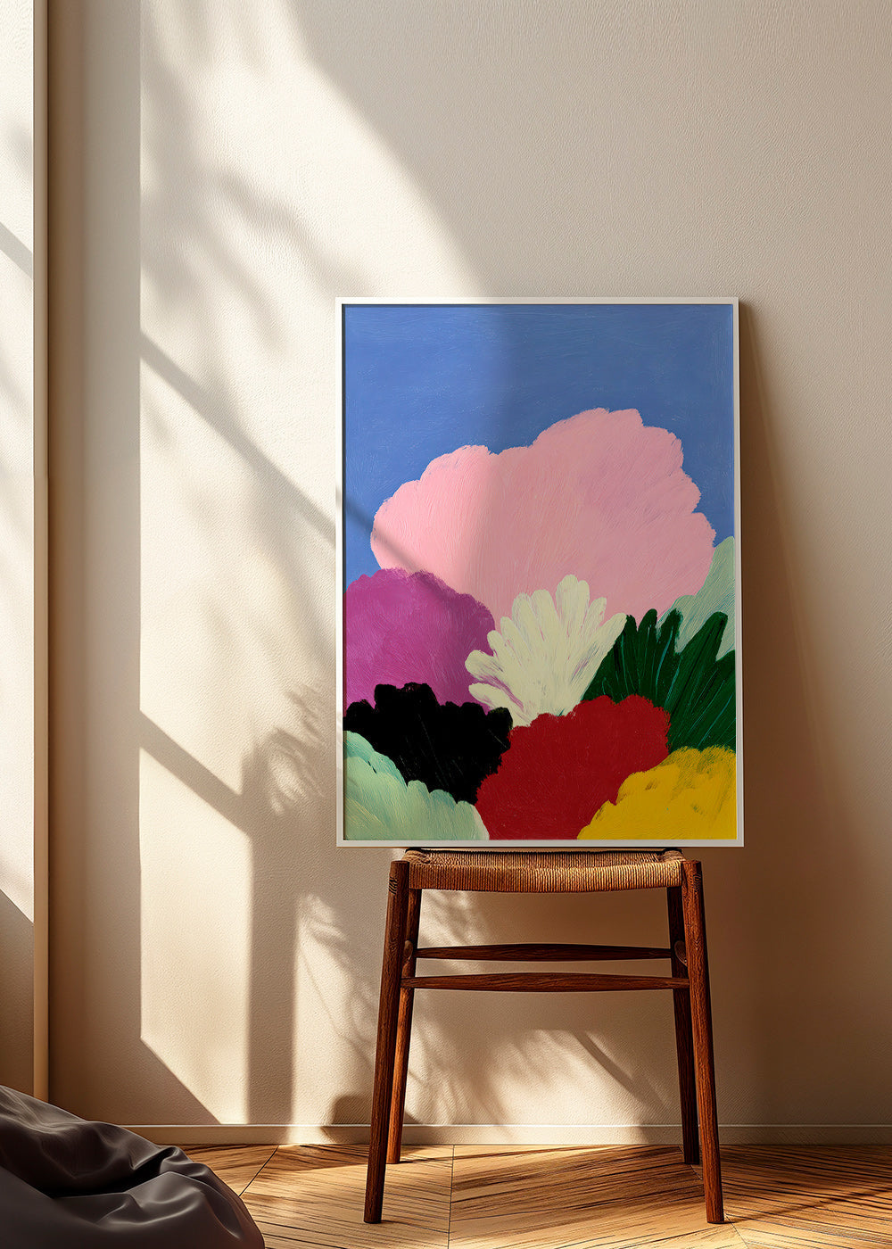 Botanisk plakat Bloomscape med abstrakte blomster