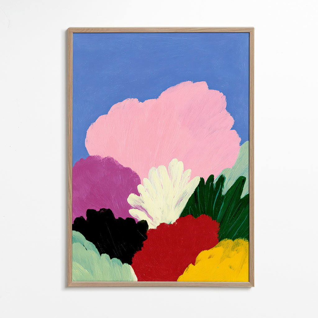 Botanisk plakat Bloomscape med abstrakte blomster