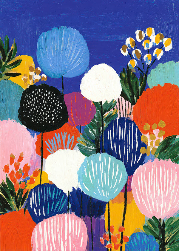 Botanisk plakat farverig buket