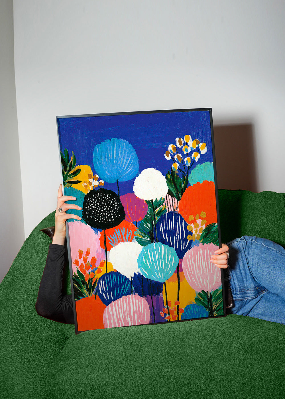 Botanisk plakat farverig buket