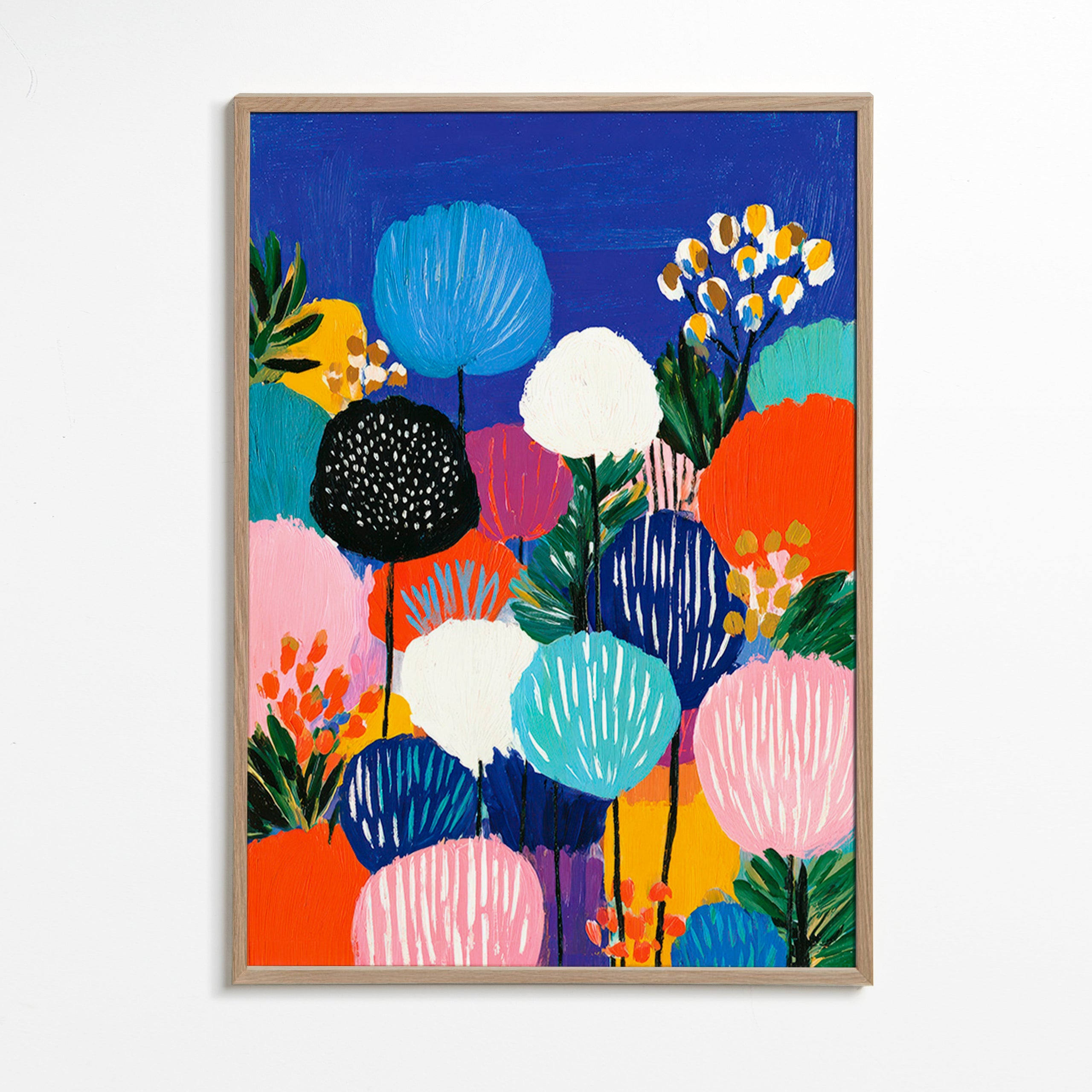 Botanisk plakat farverig buket