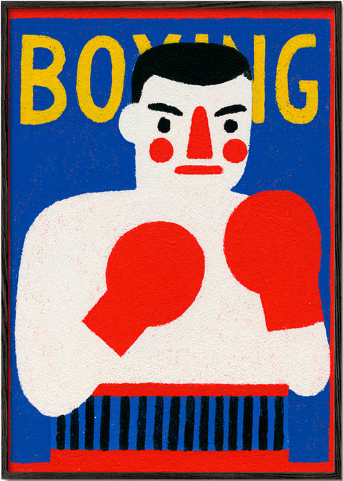 Sportkunst: illustreret bokserplakat
