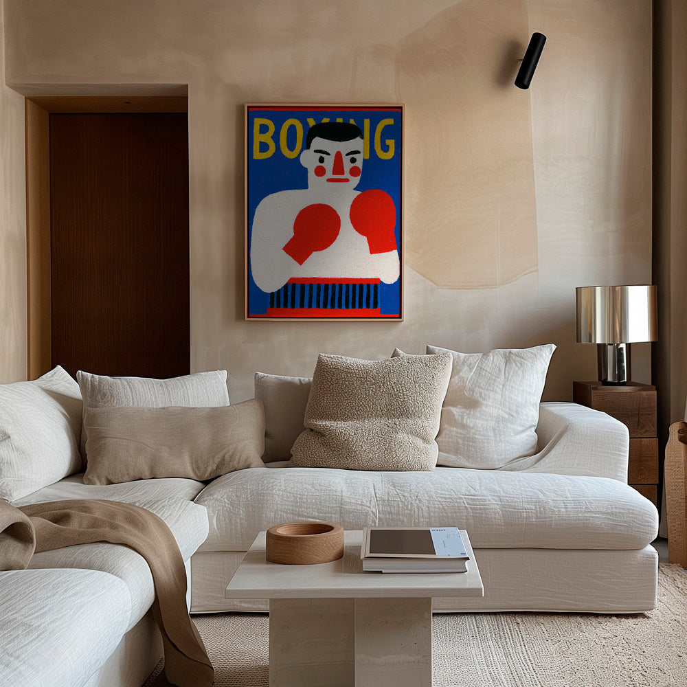 Sportkunst: illustreret bokserplakat