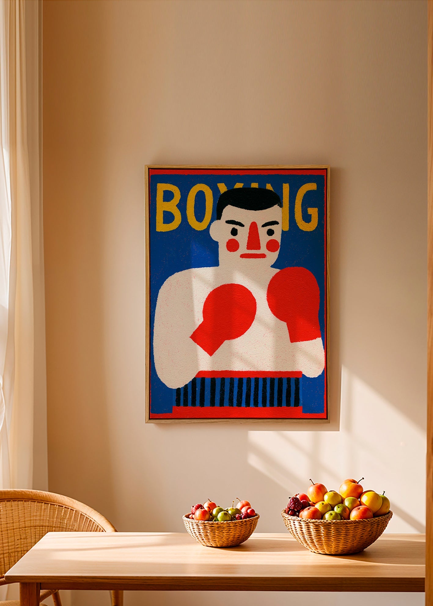Sportkunst: illustreret bokserplakat