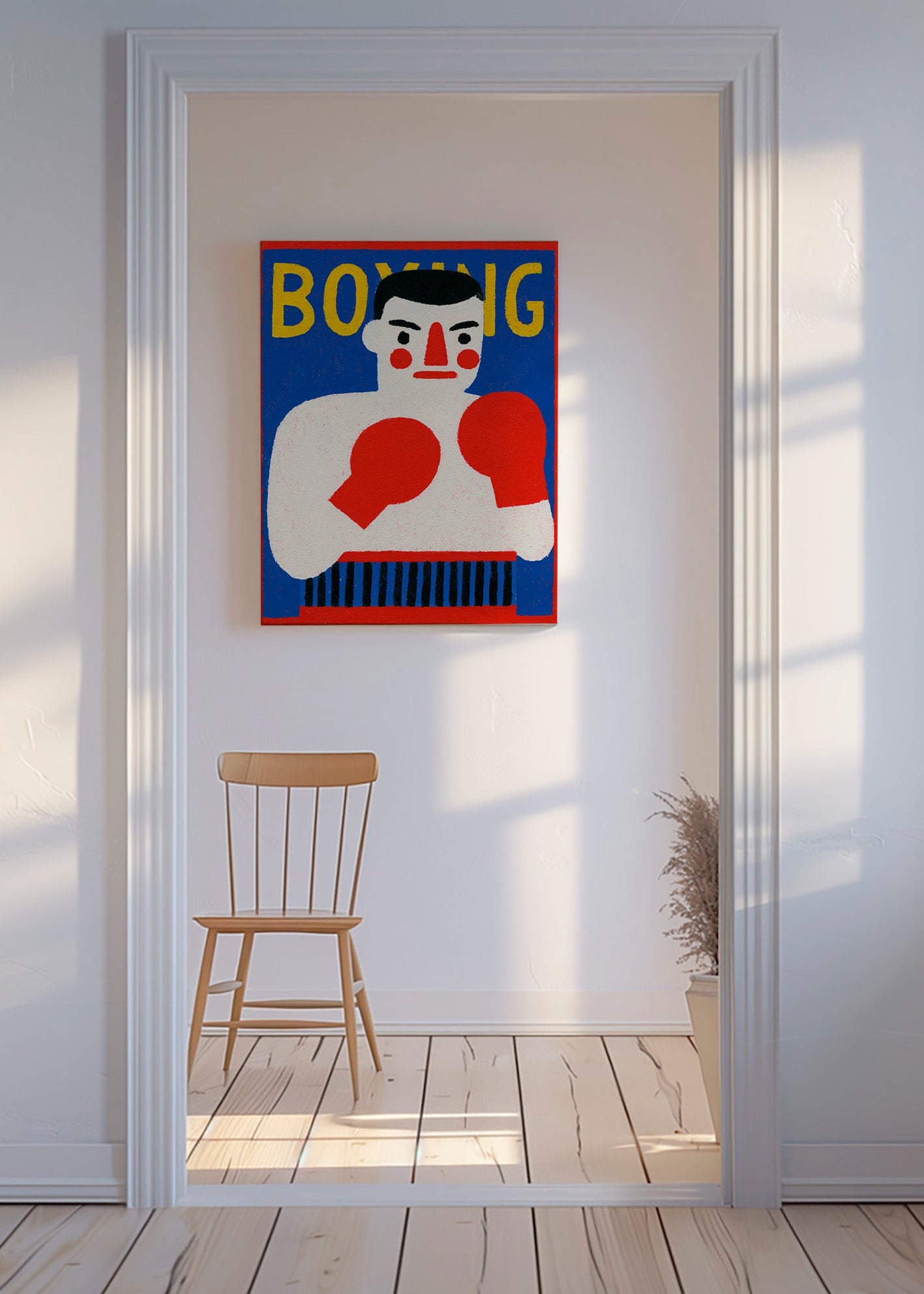 Sportkunst: illustreret bokserplakat