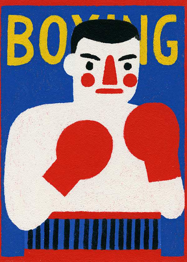 Sportkunst: illustreret bokserplakat