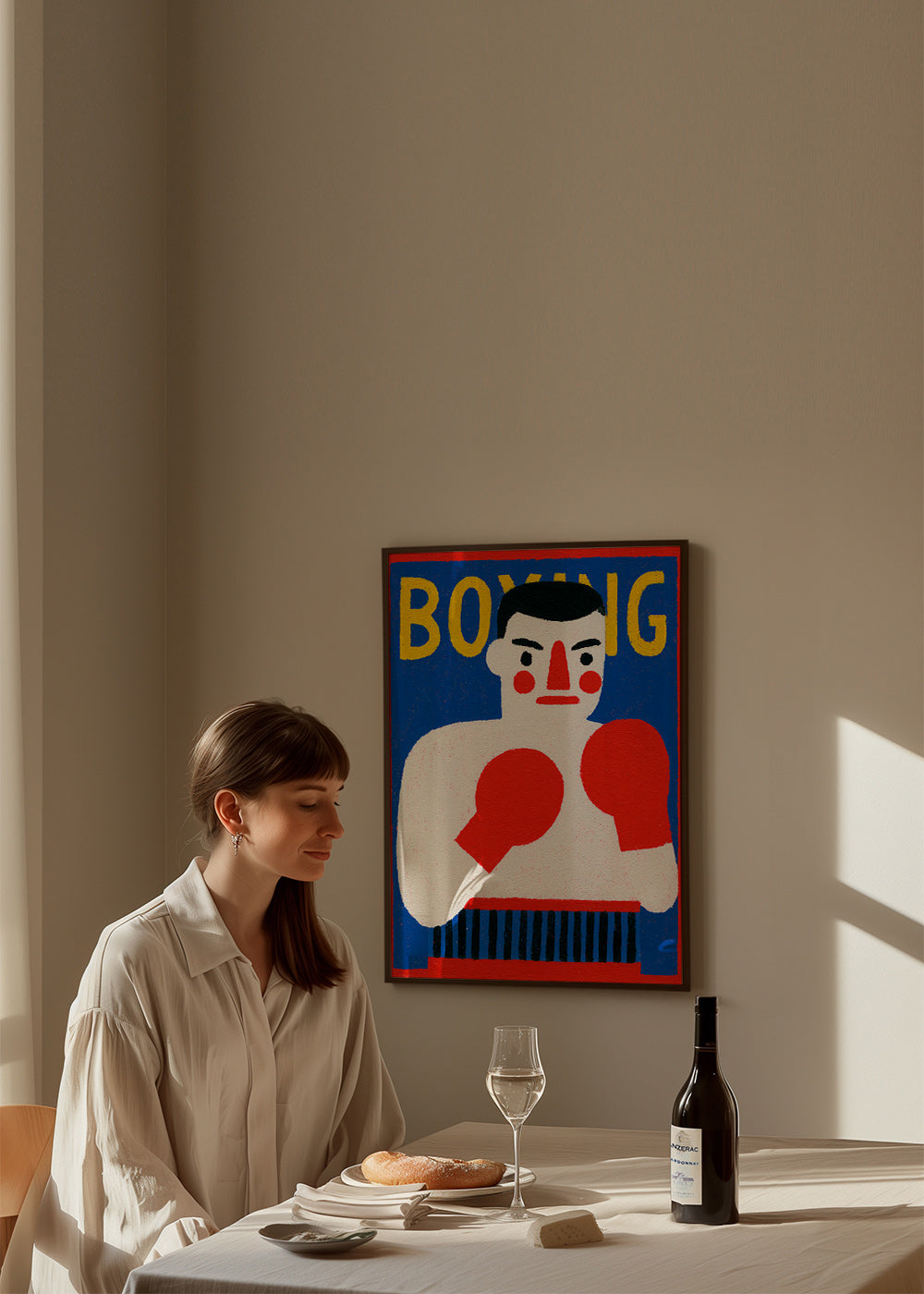 Sportkunst: illustreret bokserplakat