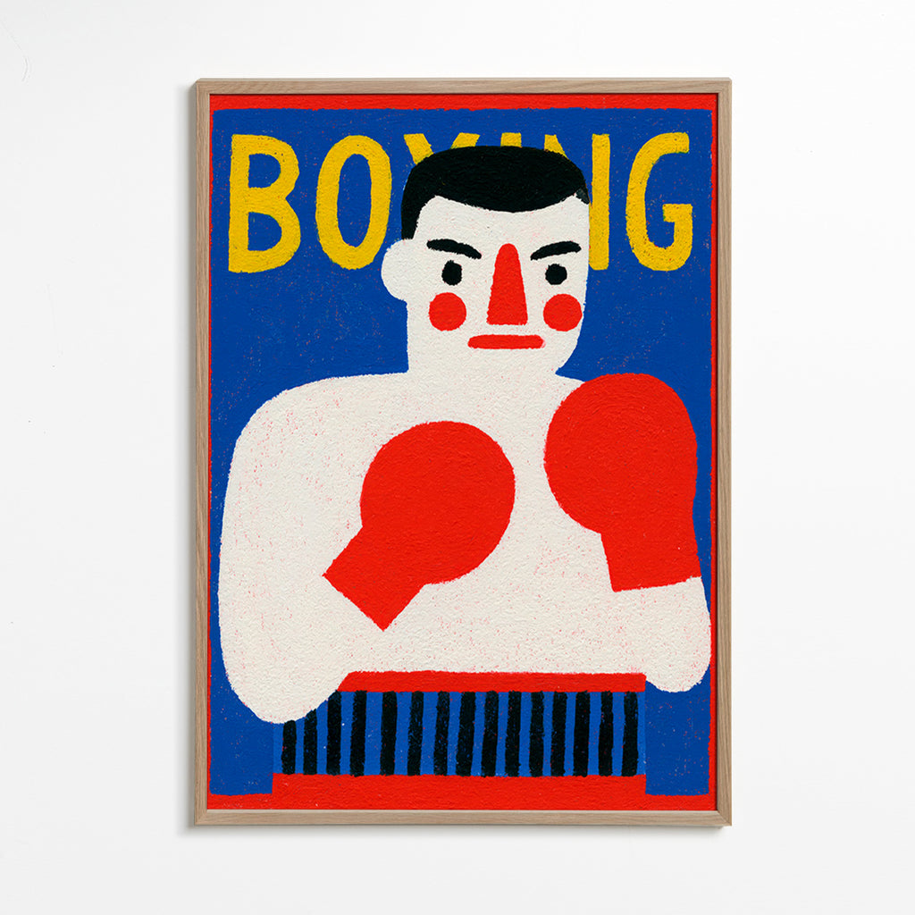 Sportkunst: illustreret bokserplakat
