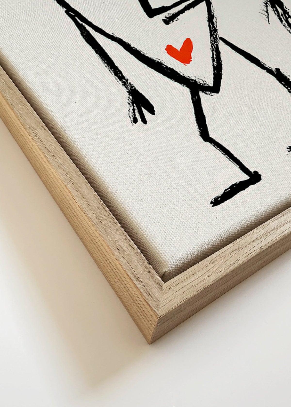 Abstrakt kunst lineært ansigt med rødt hjerte