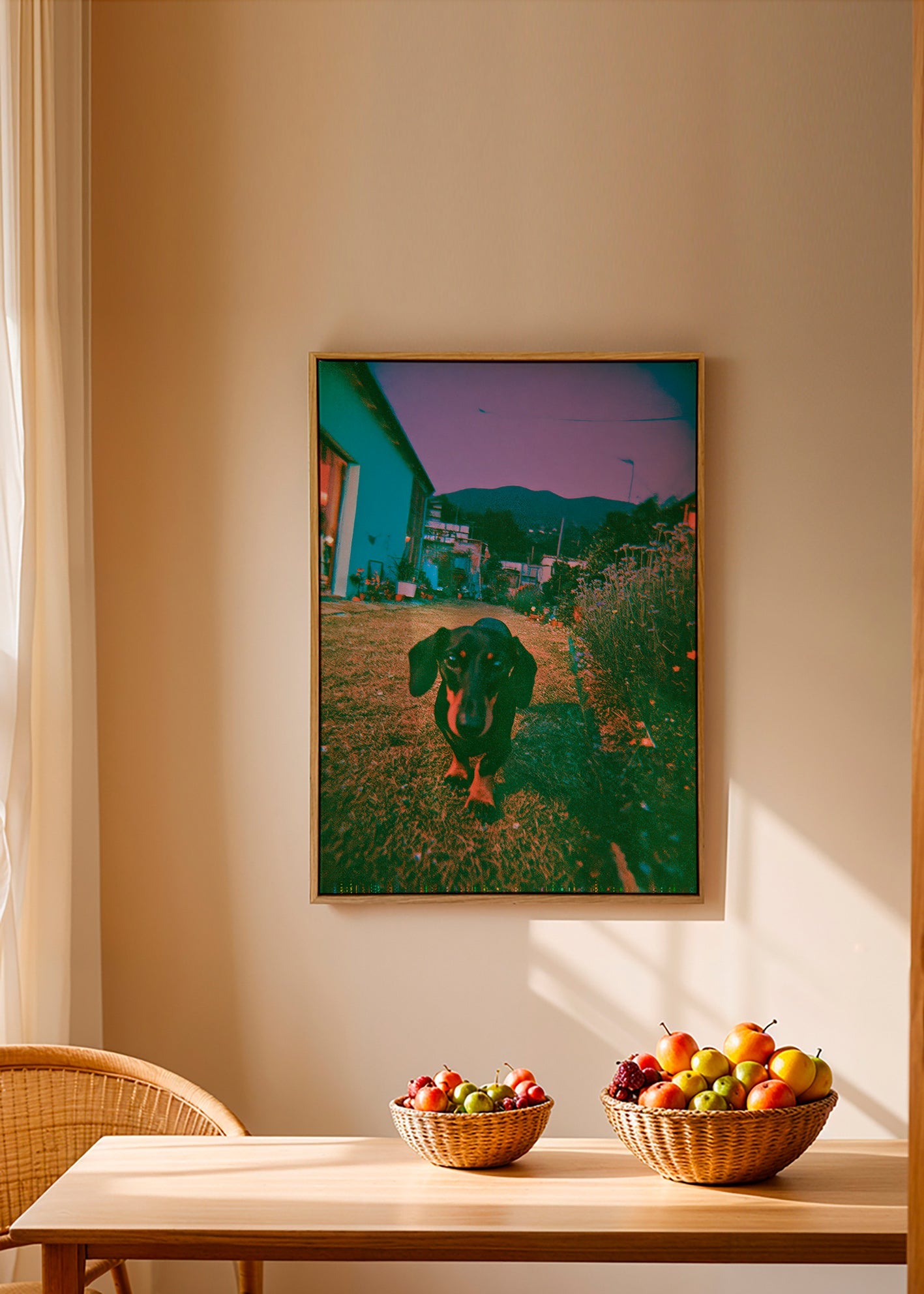 Hund ved skumring fotografi
