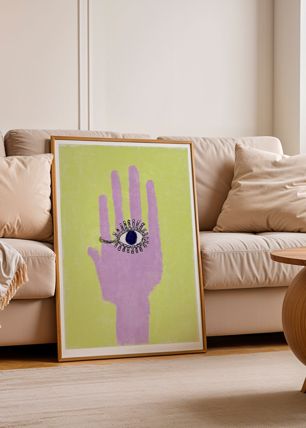 Illustration af hånd med øje i håndfladen
