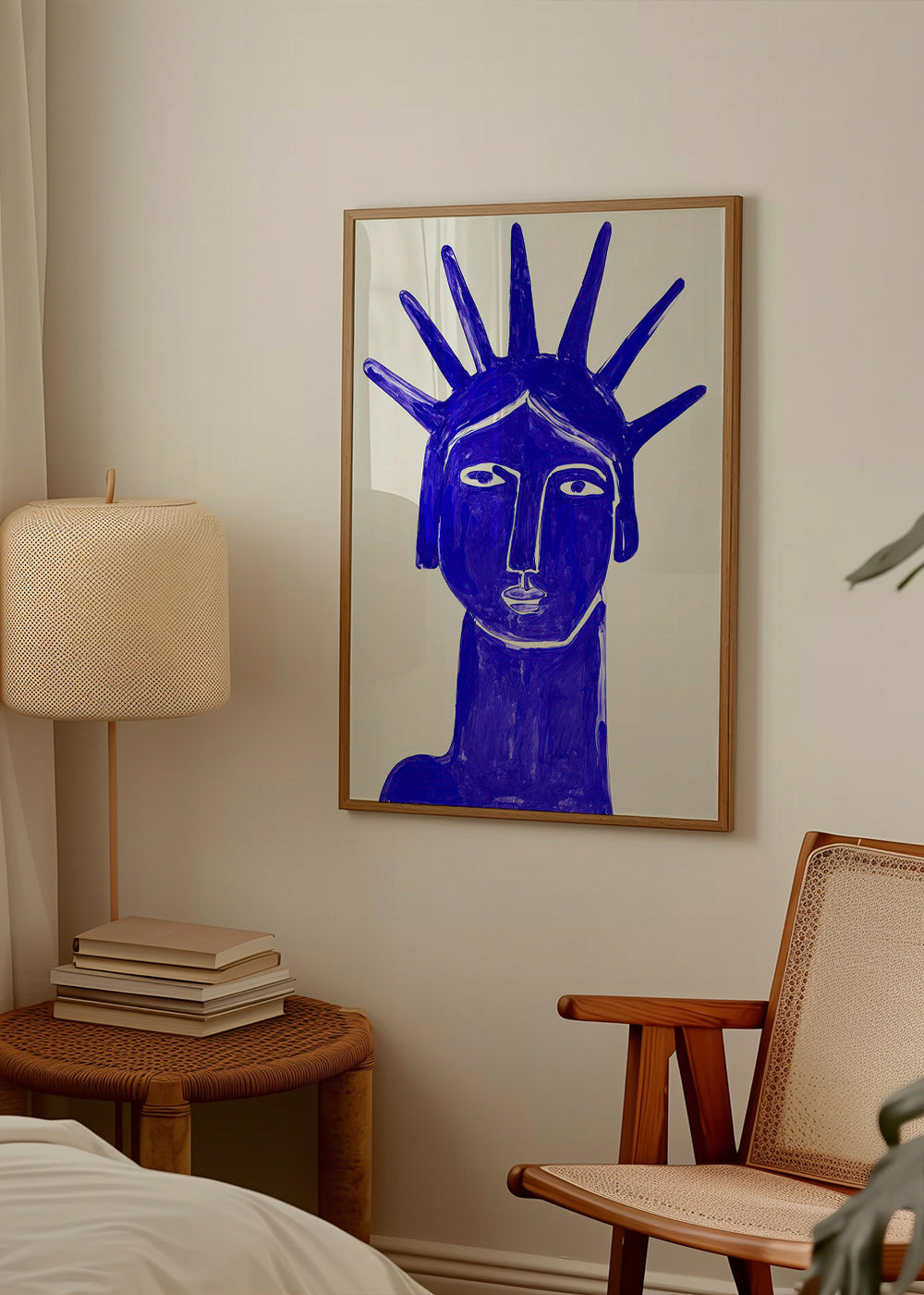 Illustration blåt ansigt