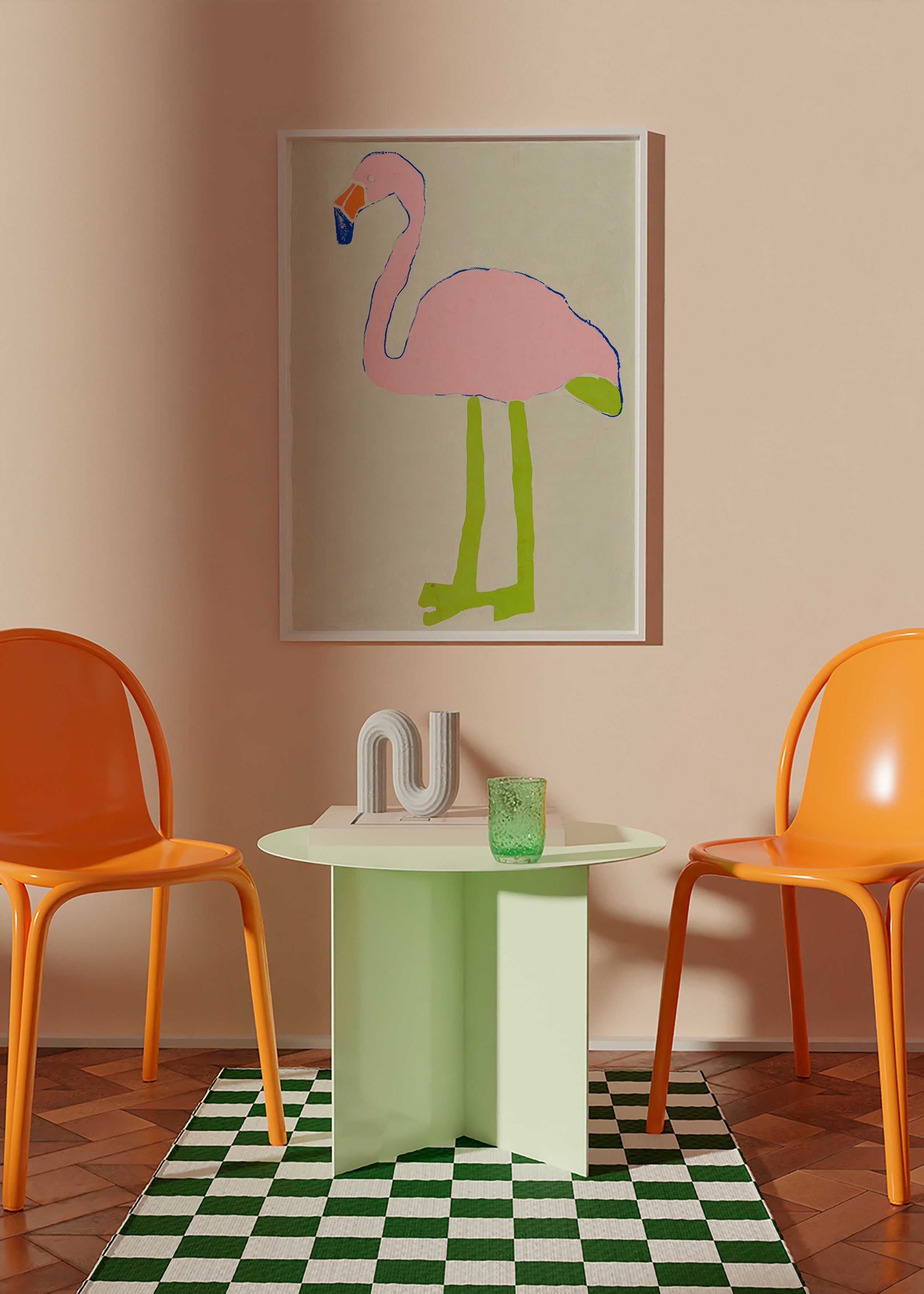 Rosa flamingo plakat