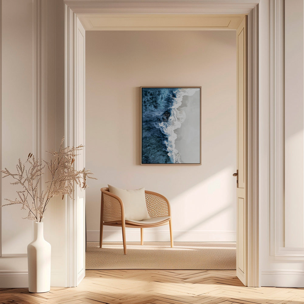 Cuadro de paisaje med luftbølger og grafisk skum