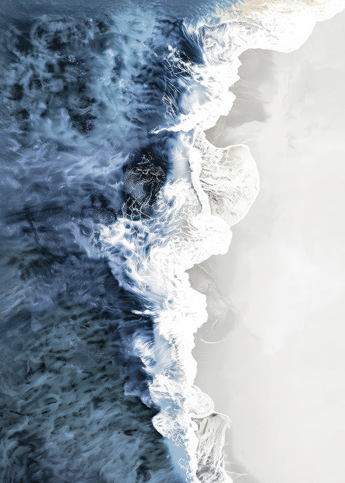 Cuadro de paisaje med luftbølger og grafisk skum