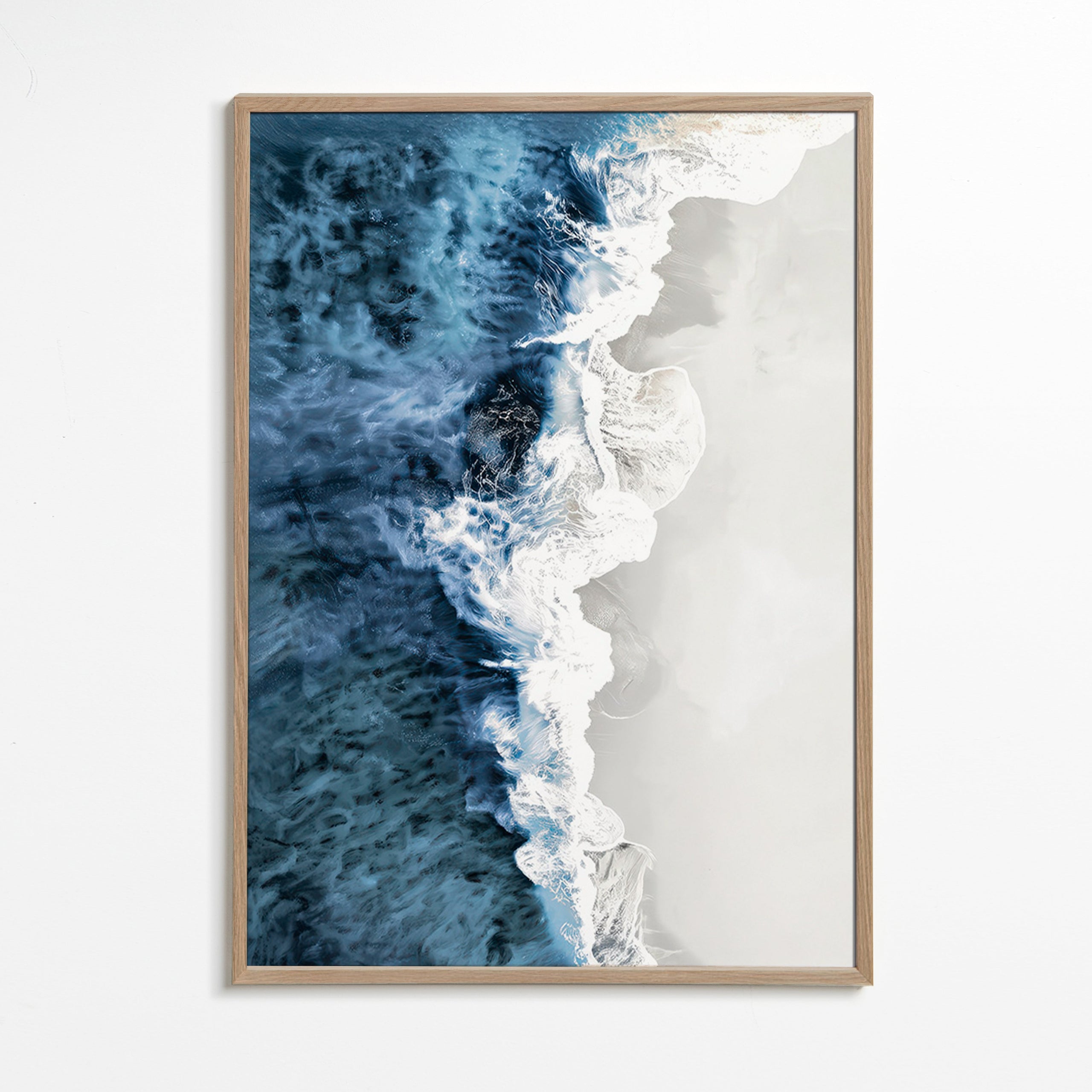 Cuadro de paisaje med luftbølger og grafisk skum