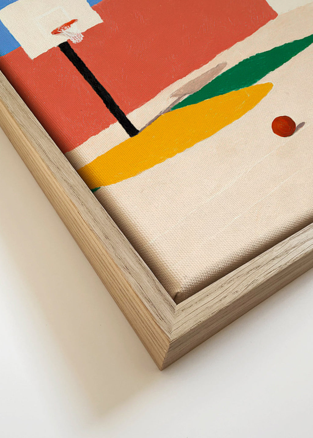 Sportkunst: minimalistisk bane med bold