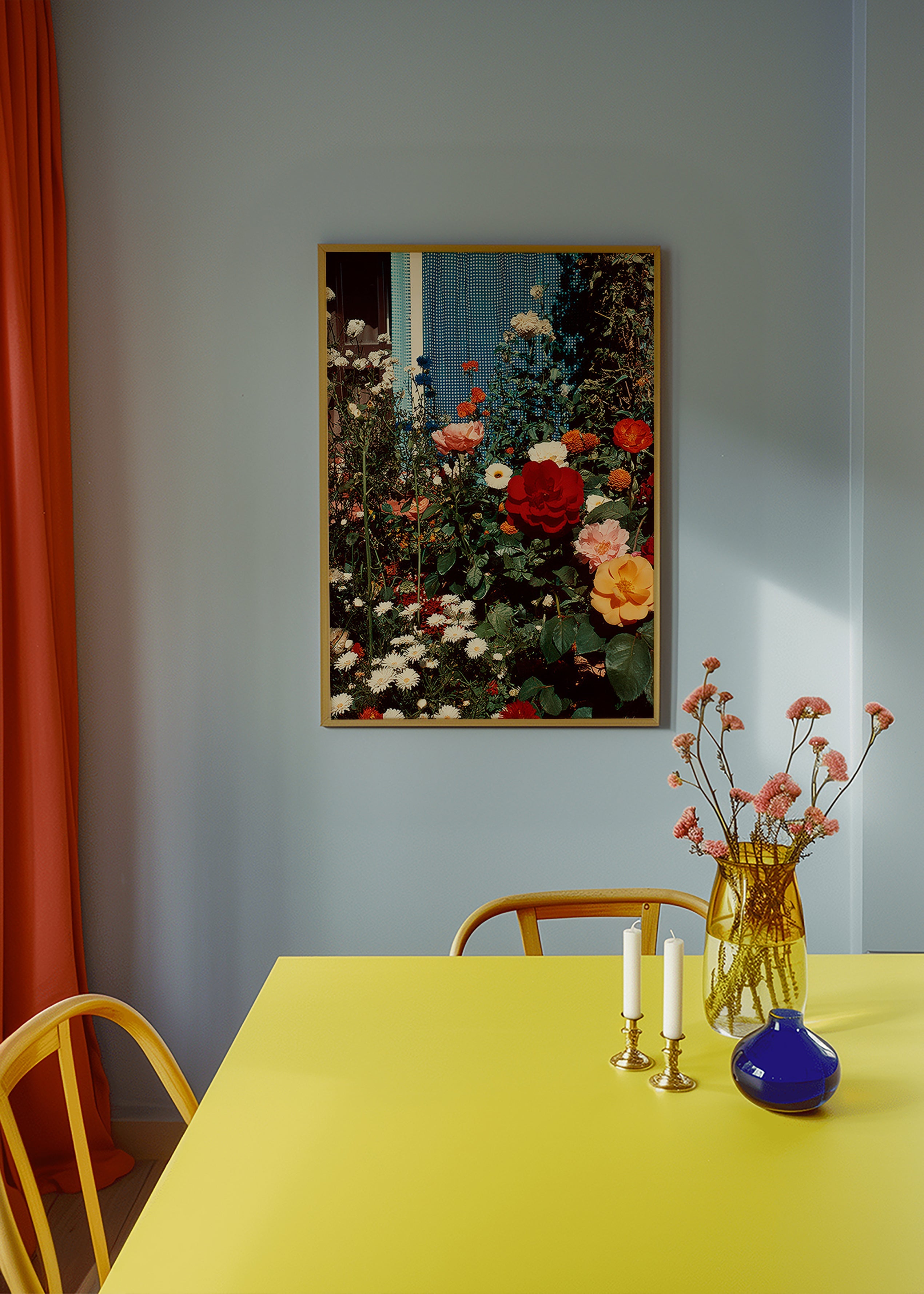 Botanisk plakat: blomstrende have