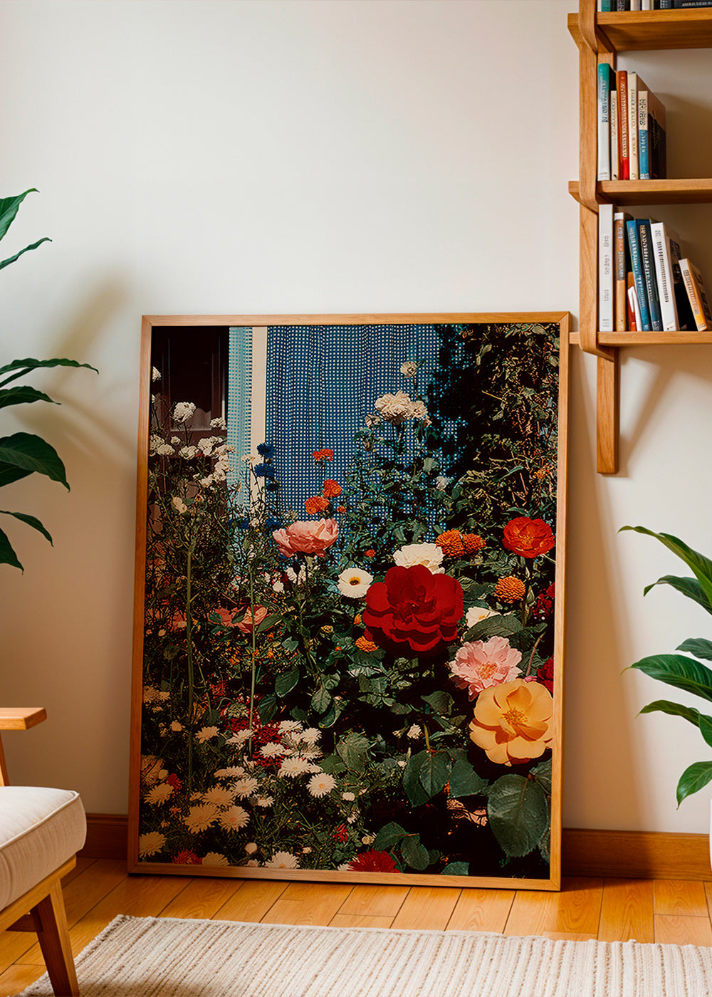Botanisk plakat: blomstrende have