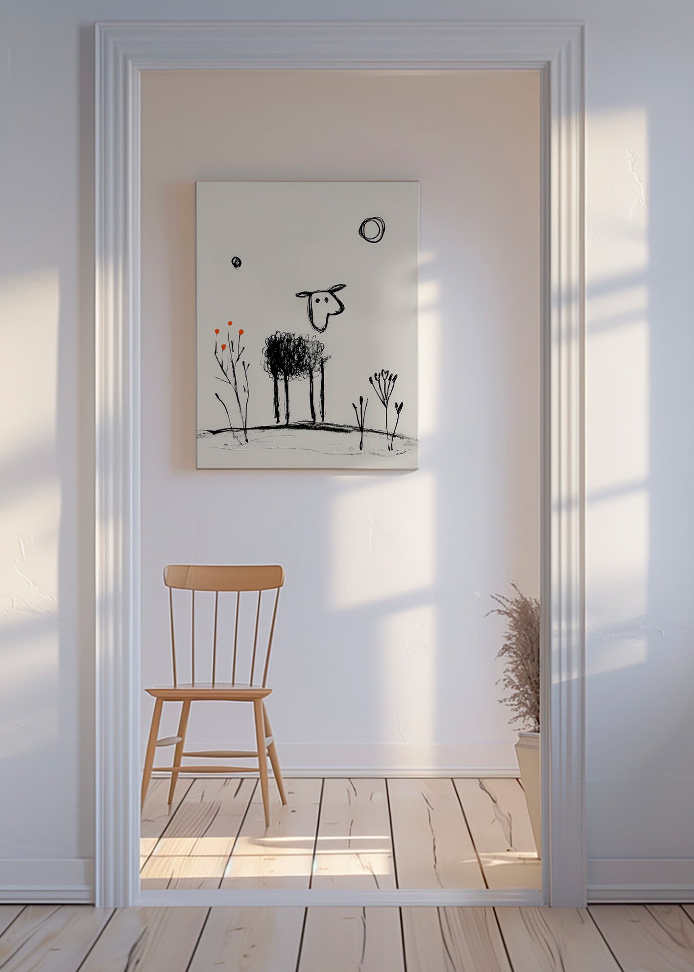 Minimalistisk får linjetegning