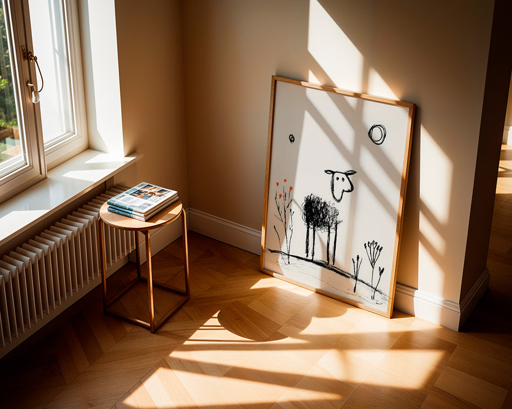 Minimalistisk får linjetegning