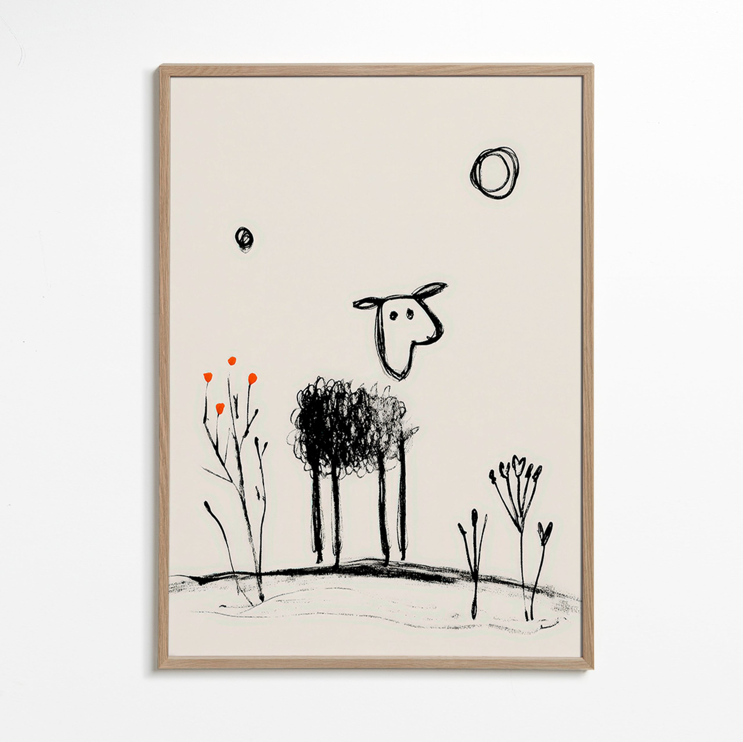 Minimalistisk får linjetegning