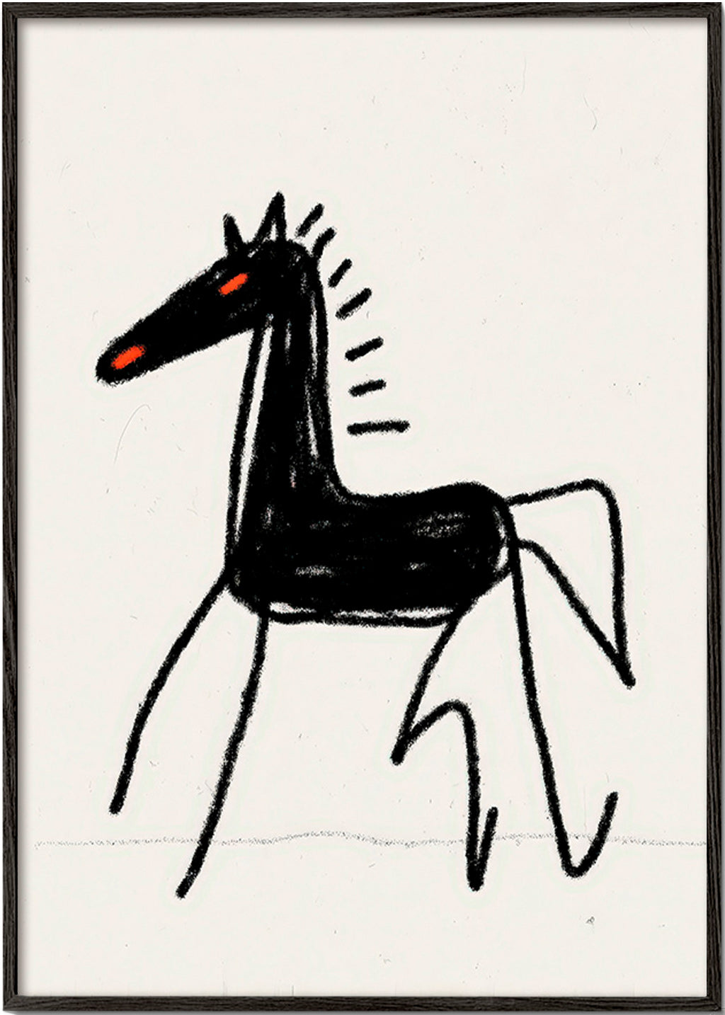 Skitse sort hest