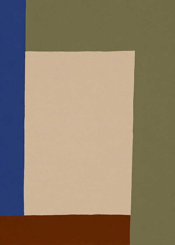 Geometrisk plakat med beige rektangel