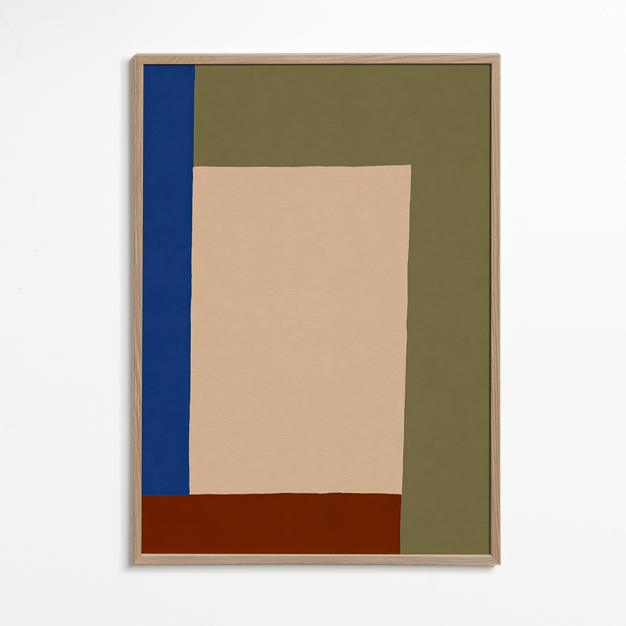 Geometrisk plakat med beige rektangel