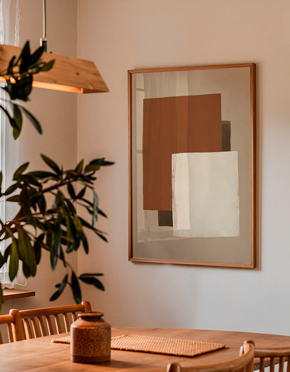 Geometrisk plakat i jordfarver