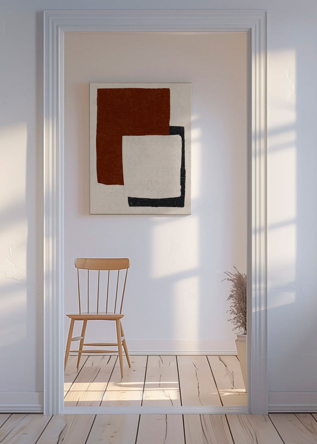 Abstrakt kunst med Rust-blokke