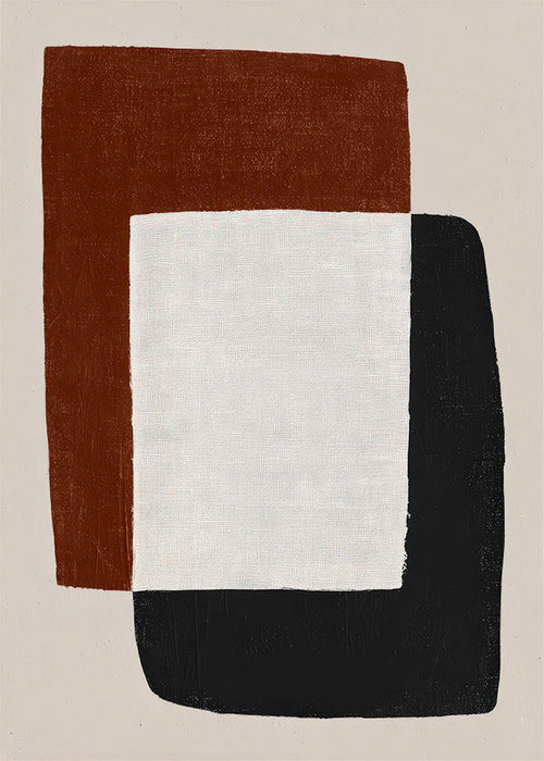 Minimalistisk plakat med overlappende former