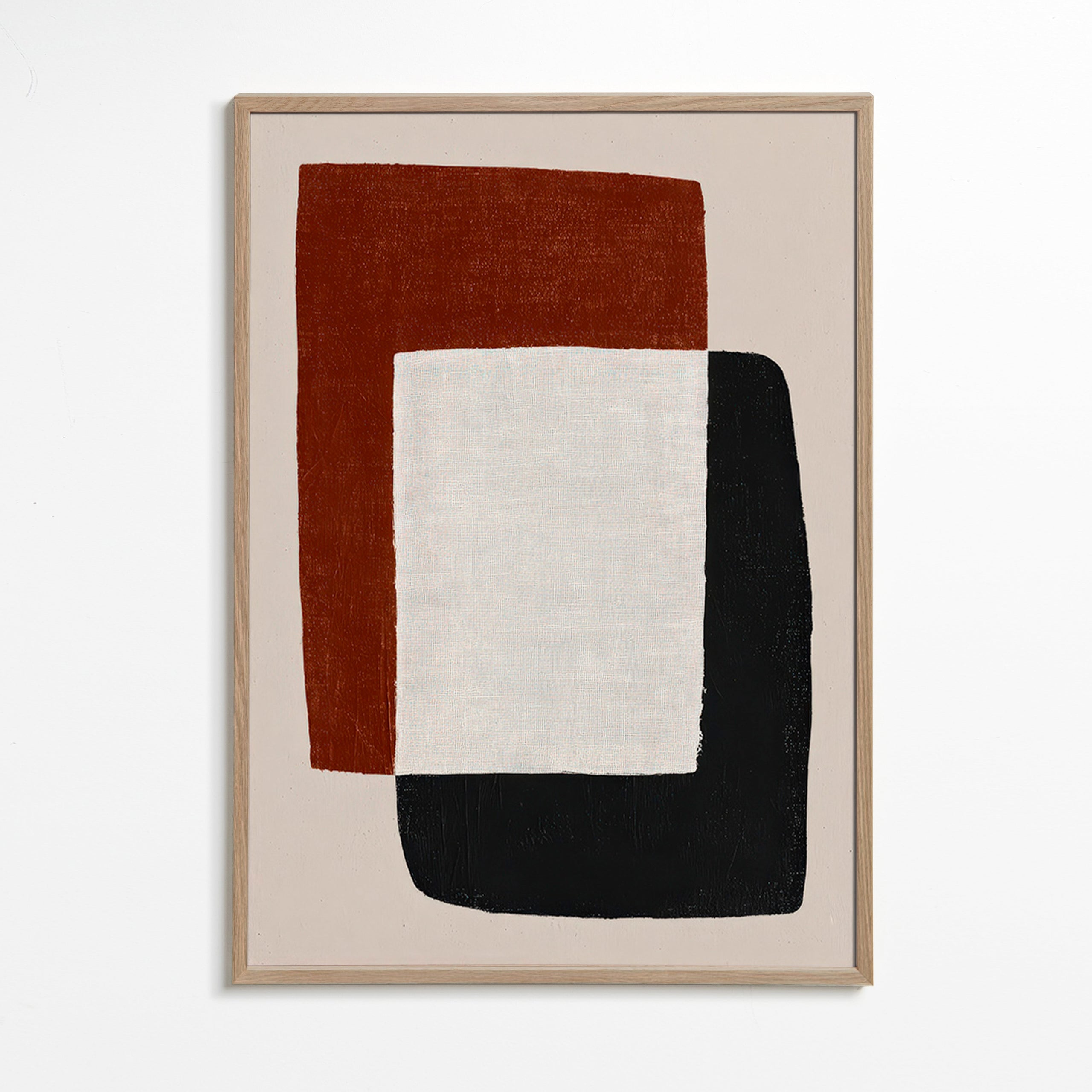 Minimalistisk plakat med overlappende former