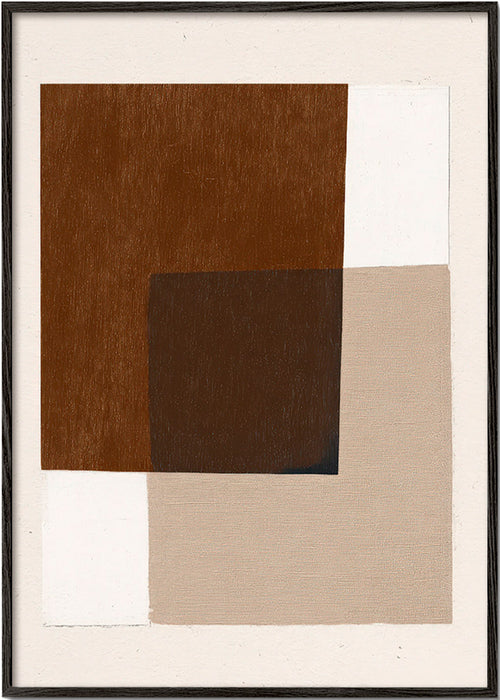 Minimalistisk design med jordfarvede overlappende felter