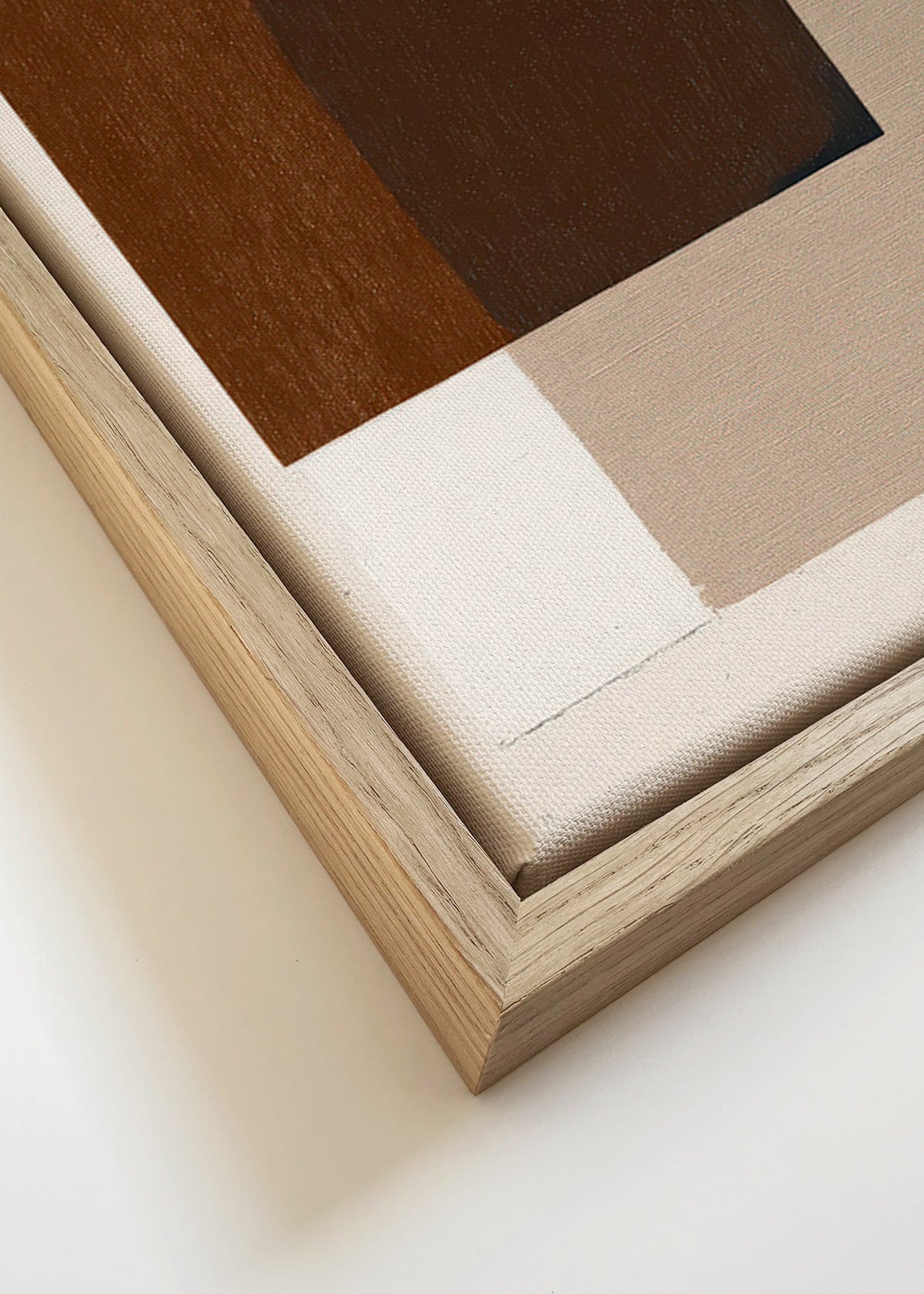Minimalistisk design med jordfarvede overlappende felter