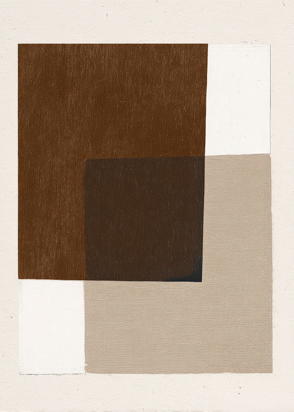 Minimalistisk design med jordfarvede overlappende felter