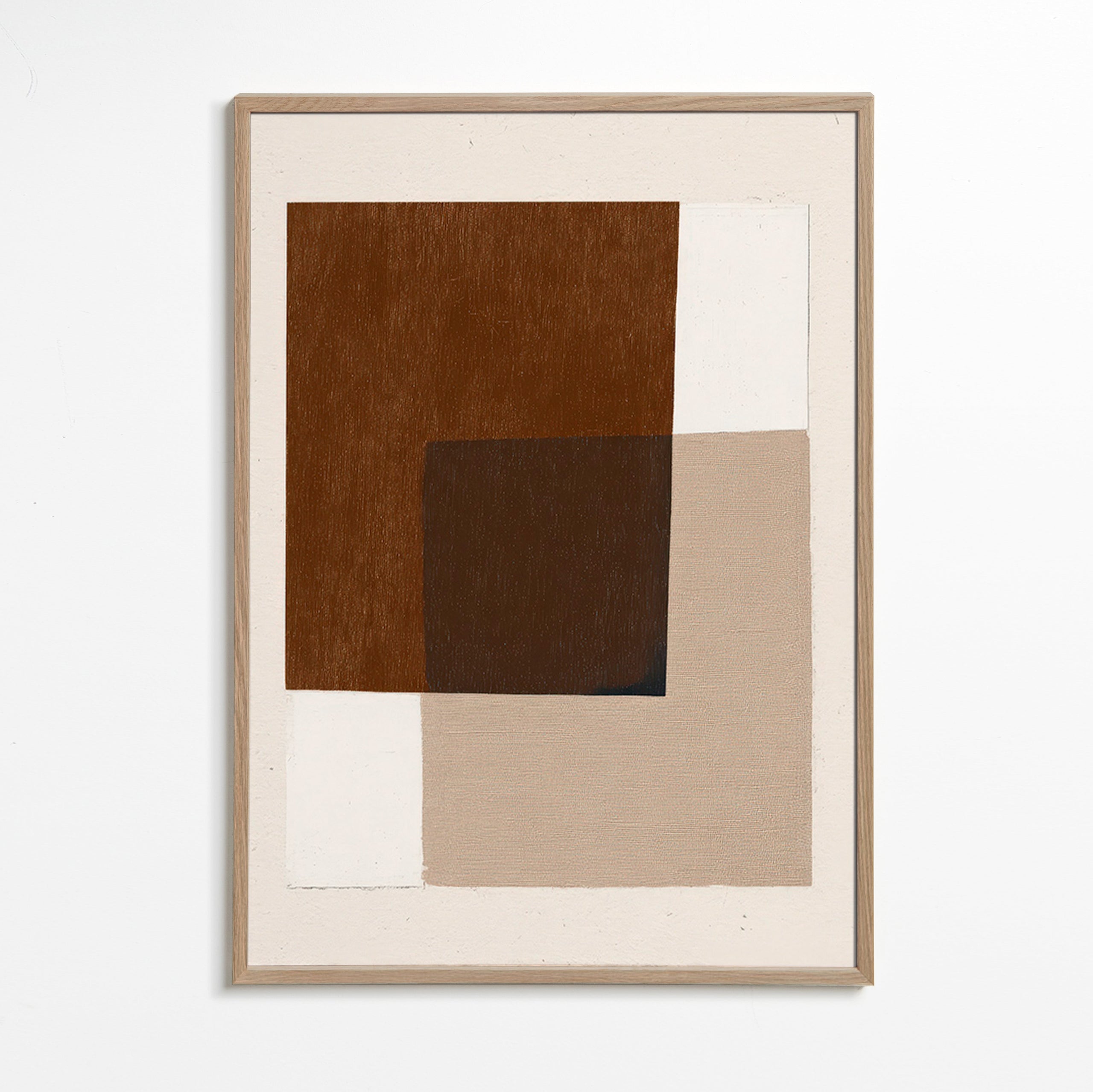 Minimalistisk design med jordfarvede overlappende felter