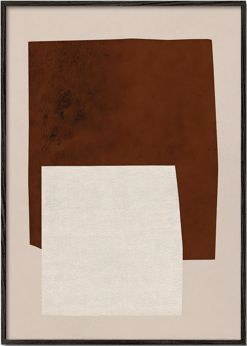 Minimalistisk kunst med brune og creme former