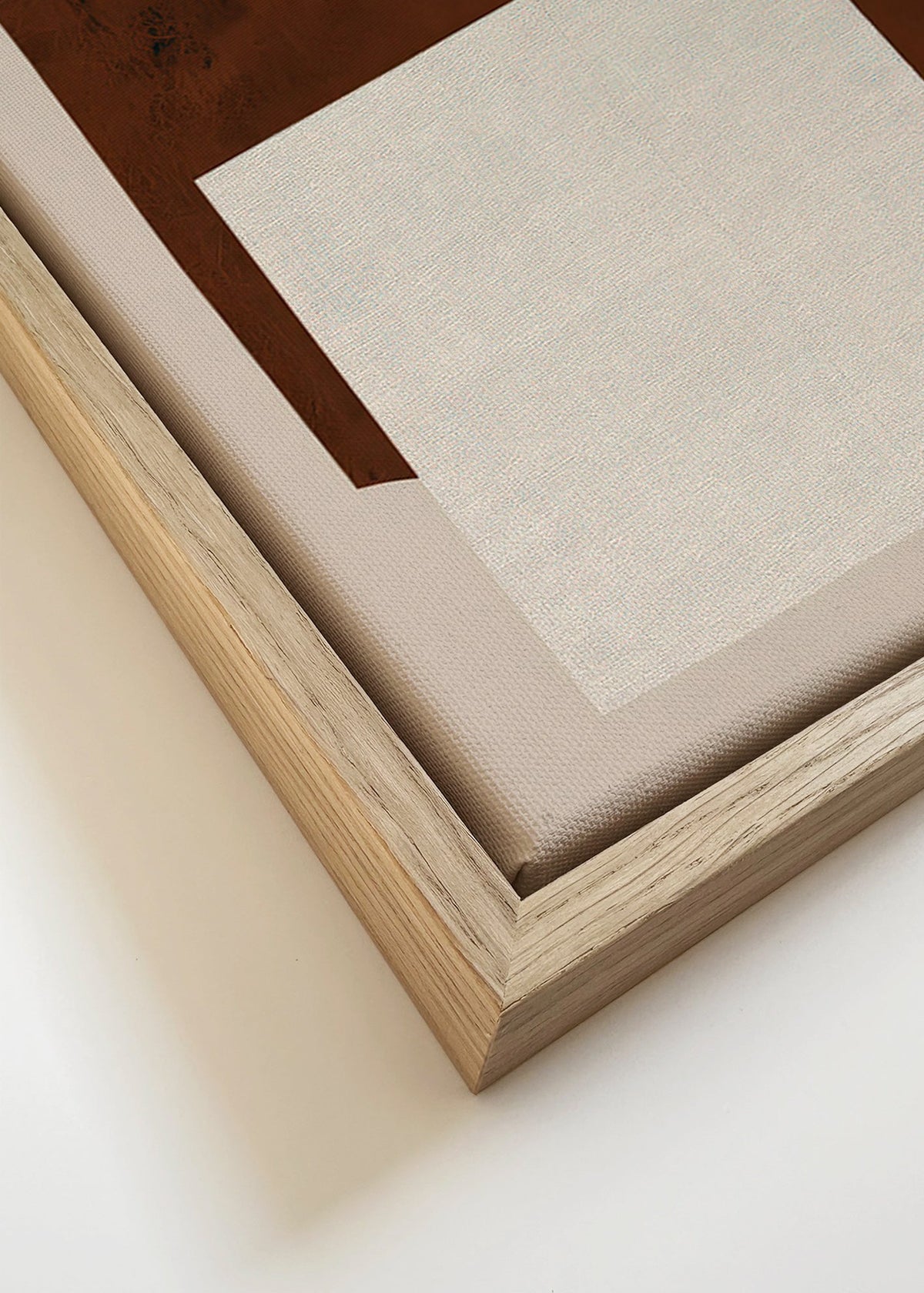 Minimalistisk kunst med brune og creme former