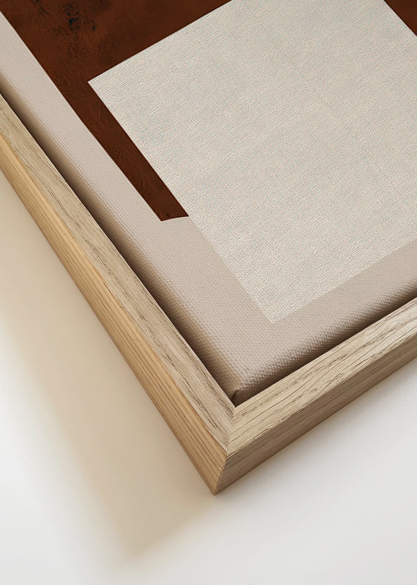 Minimalistisk kunst med brune og creme former