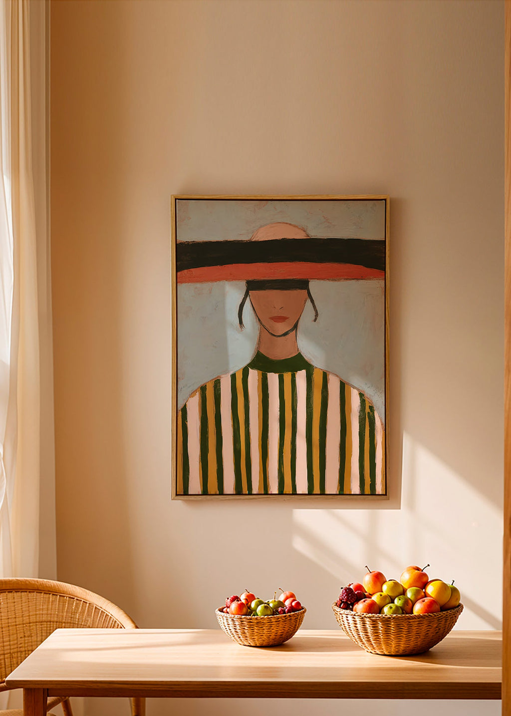 Illustration af figur med bred hat