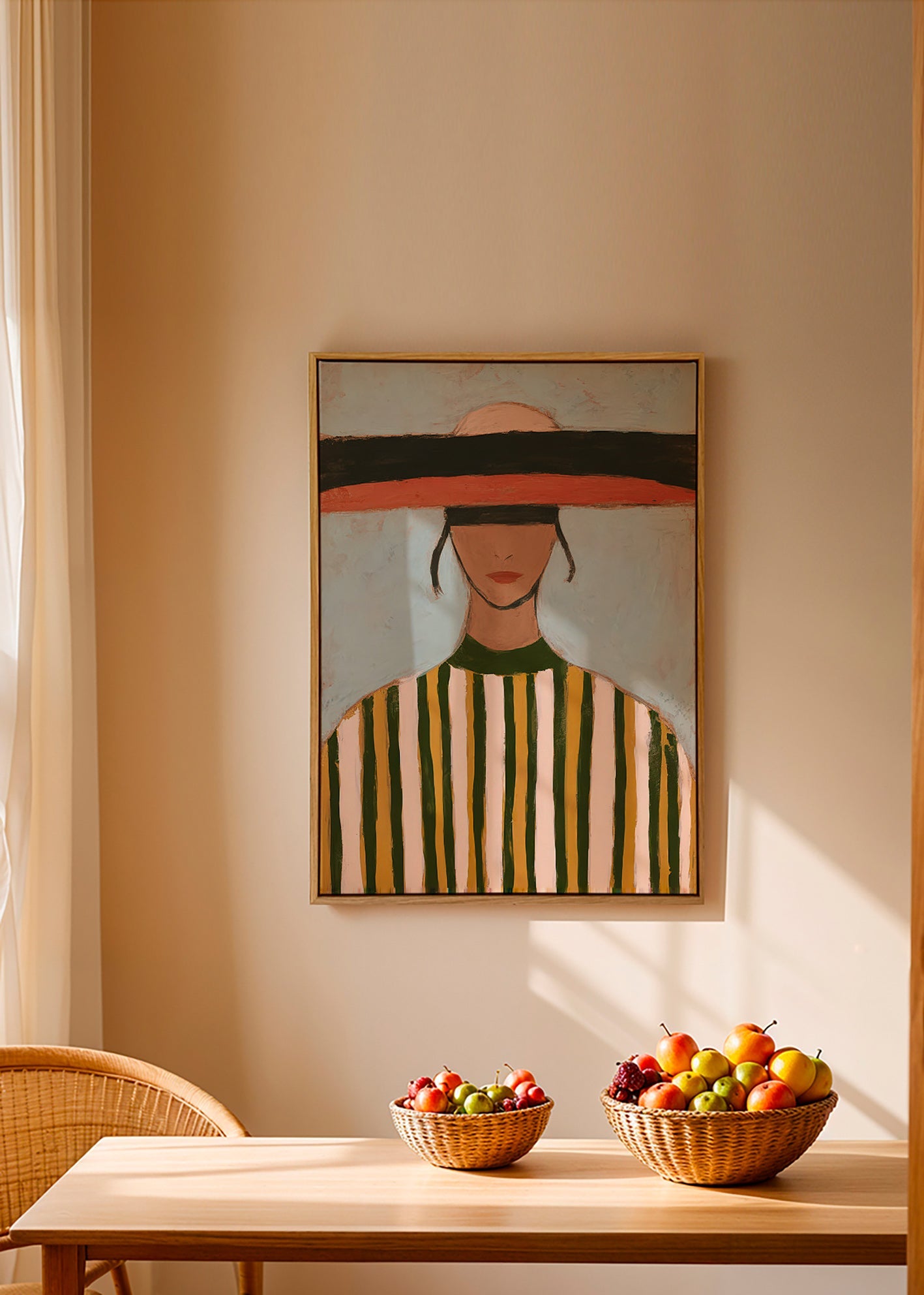Illustration af figur med bred hat
