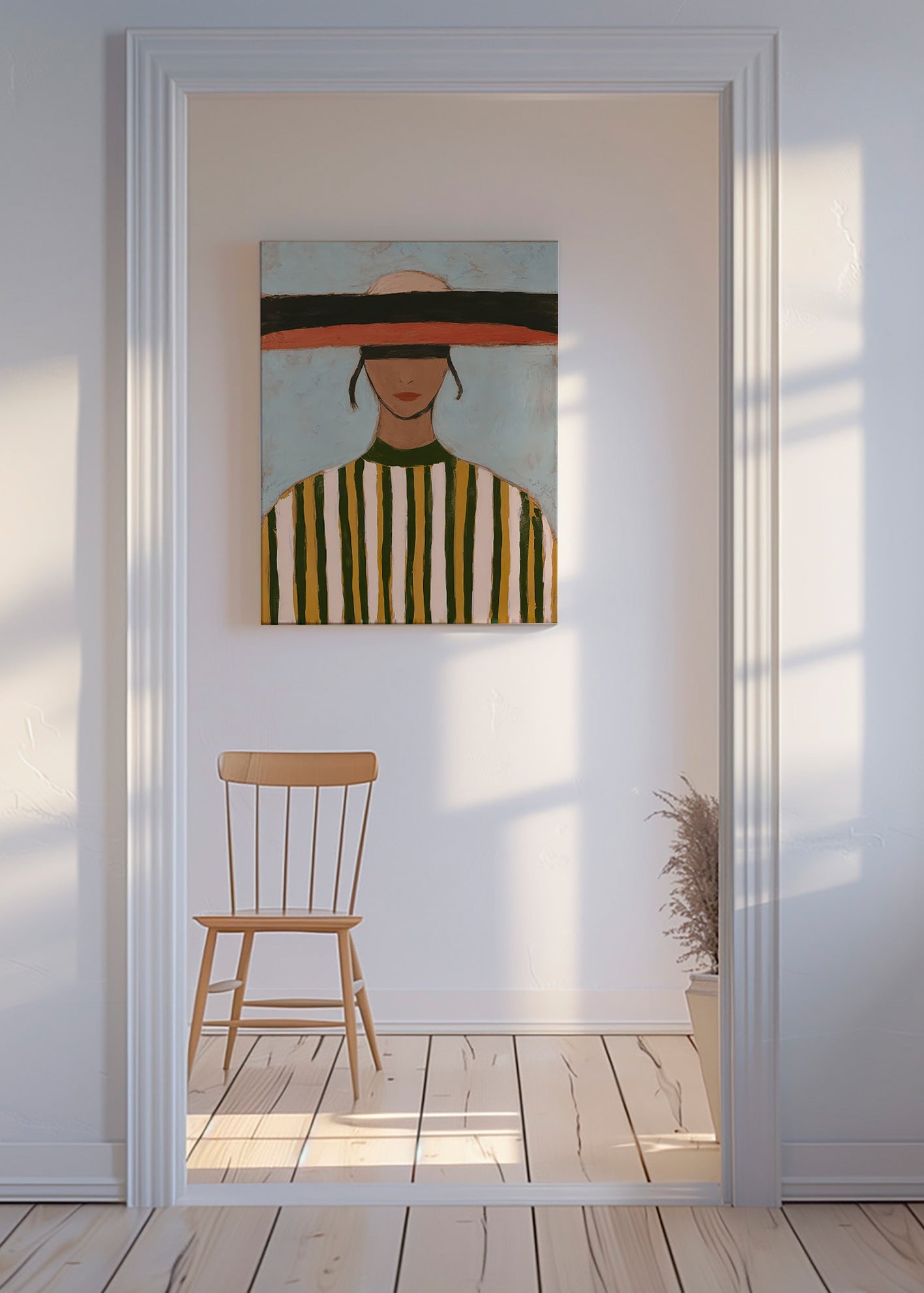 Illustration af figur med bred hat