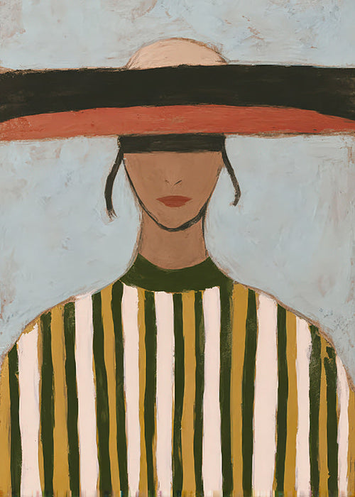 Illustration af figur med bred hat