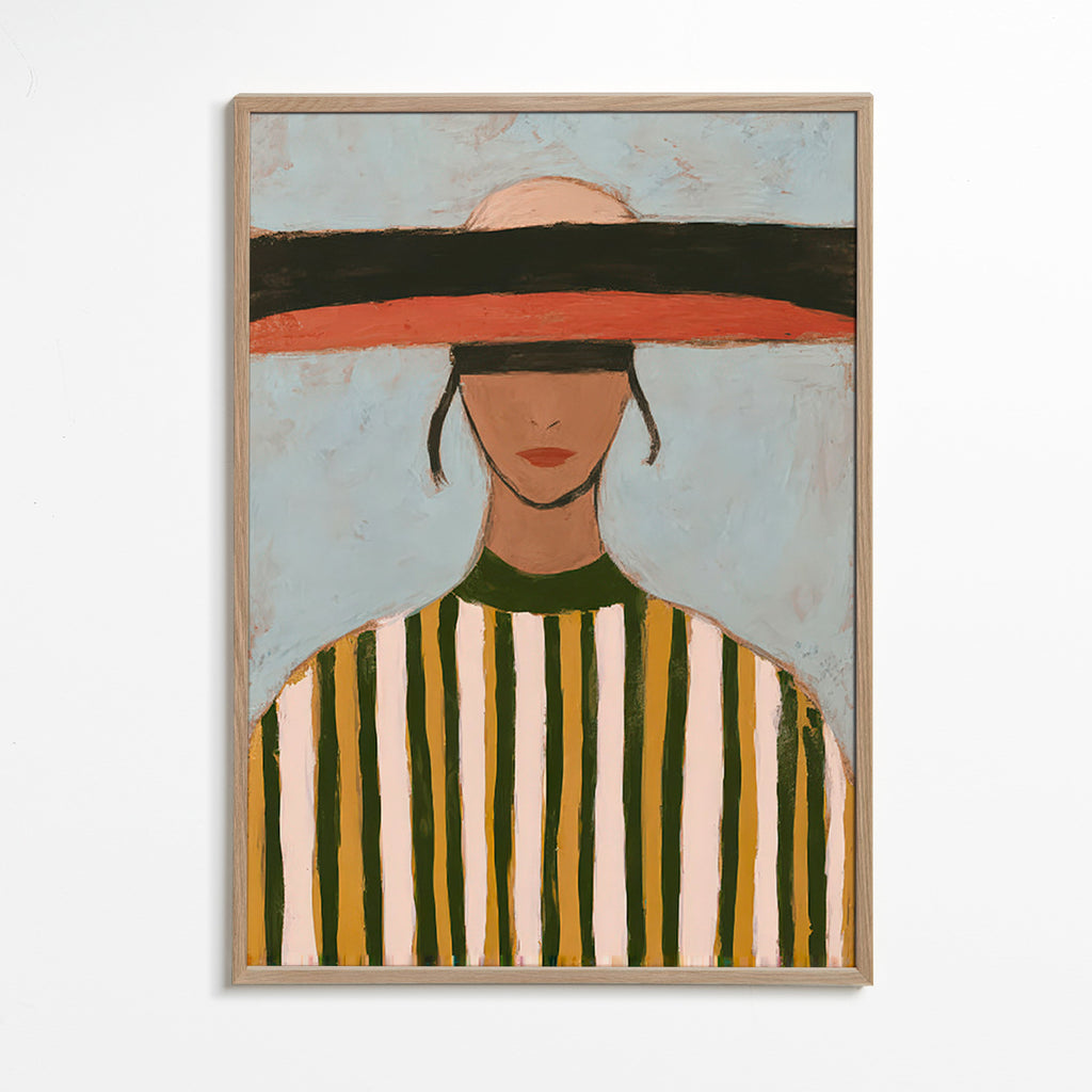 Illustration af figur med bred hat