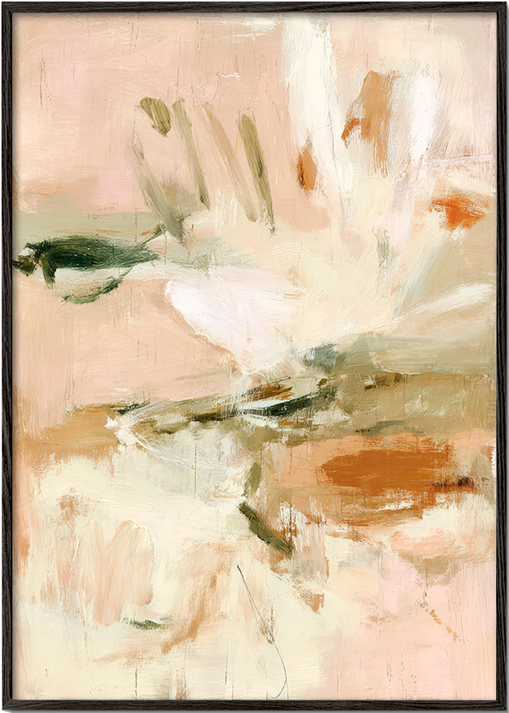 Botanisk print abstrakt i rosa og beige